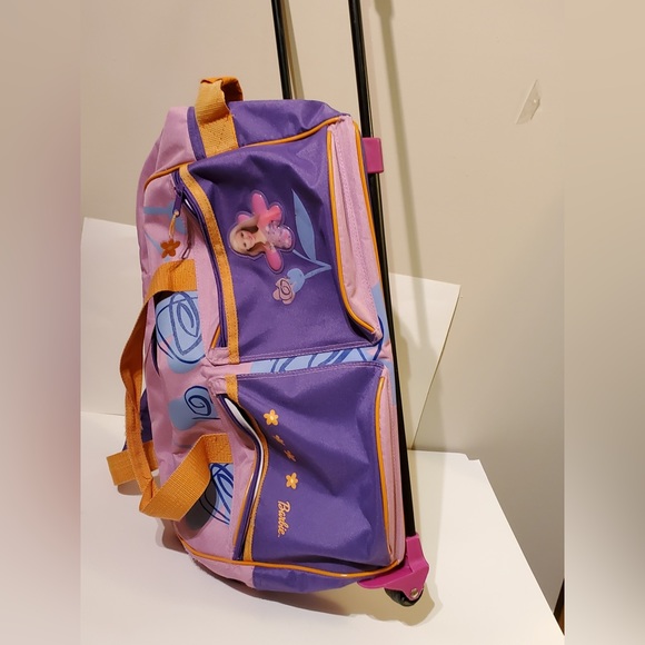 90s BARBIE purple and pink rolling travel tote bag book bag dance bag - Picture 11 of 16